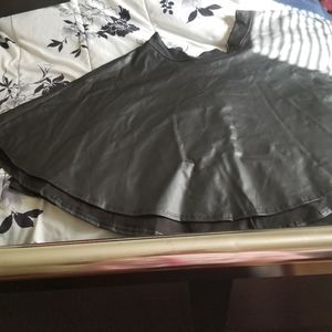 Black faux leather skirt